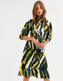 Closet London high neck skater dress in abstract print   ASOS at Asos